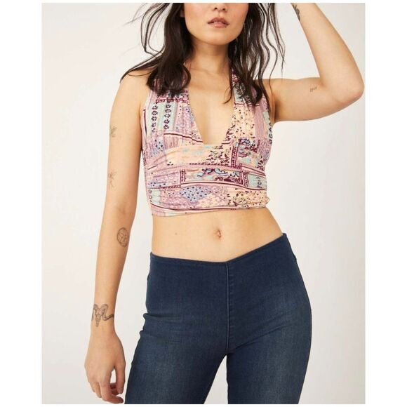 FP One Top Pink Halter In Lilac Combo M - Picture 2 of 11